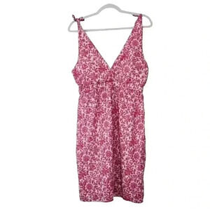 Gretchen Scott Designs Dress Size Small 100% Cotton Pink White Paisley Preppy